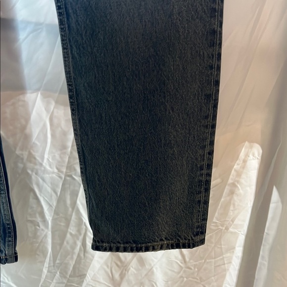 Zara Classic Blue High Waist Straight Leg Jeans Size 10 Denim School Minimalist - Picture 6 of 15